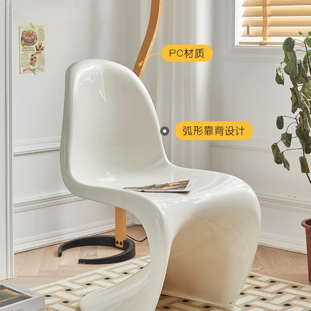 Light Luxury Dining Chair with Backrest Home Creative Trending Ins Pan Dong Chair Small Apartment Simple Single Plastic Chair