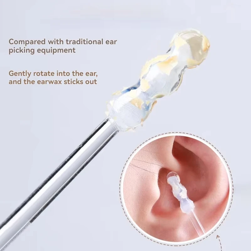 

24Pcs/Box Silicone EarWax Remover Sticky Ear Picks Disposable Adhesive Earpick S/L Reusable Ear Cleaner for Kids & Adults