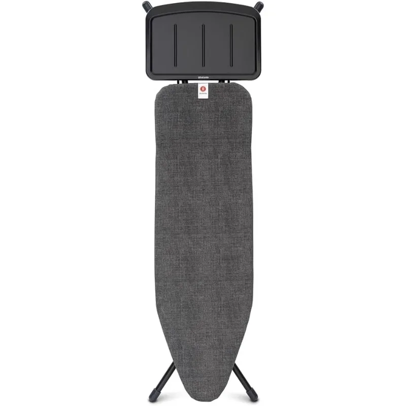 Size B Ironing Board (49x15 in) 7 Height Options, Solid Steam Unit Rest Holder (Denim Black) Non-Slip Feet, Anti-Colla