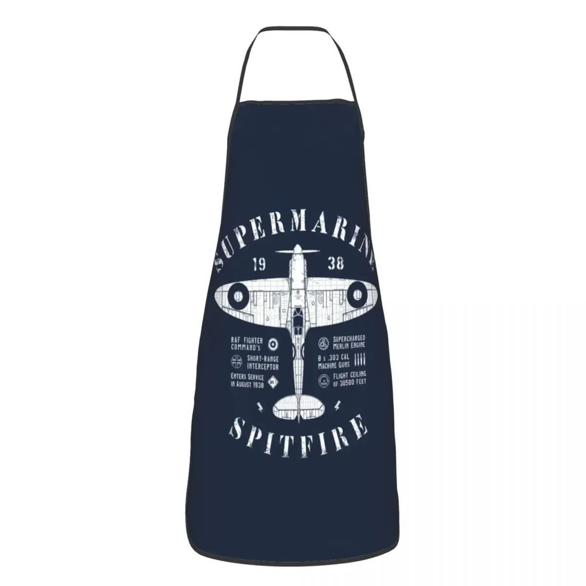 Unisex Supermarine Spitfire Kitchen Chef Cooking Baking Apron Men Women Fighter Plane Pilot Aircraft Airplane Tablier Cuisine