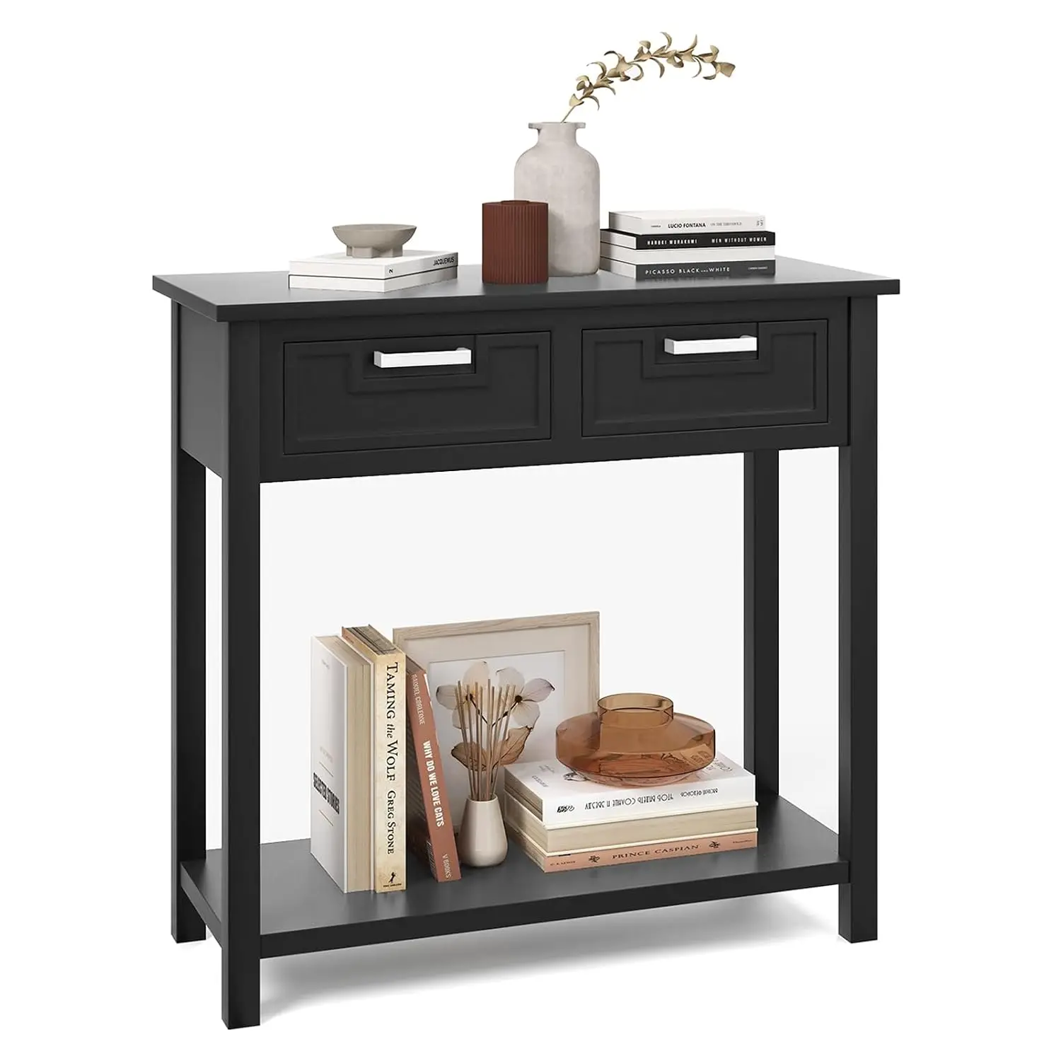 Small Console Table with 2 Drawers & Storage Shelf, 31