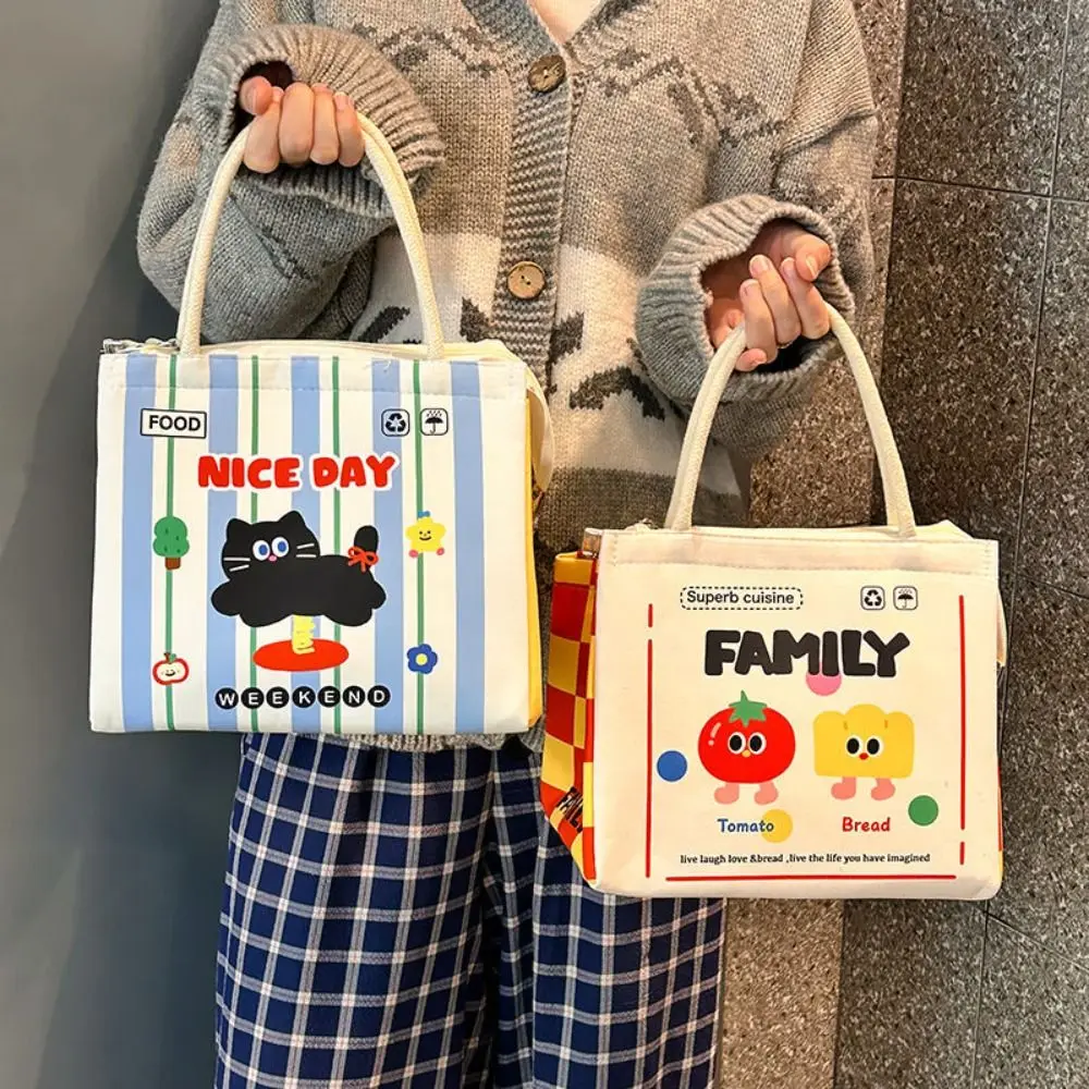 Kawaii Capybara Thermal Lunch Bag Cartoon Insulated Lunch Box Portable Tote Bag For Women Girl Kids