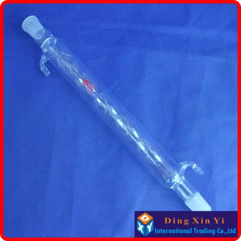 Lab Borosilicate Glass Condenser Straight/Coiled/Bulbed Optional 24/29 Joint 10mm Nozzle for Distillation Reflux