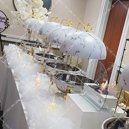 *Hotel Wedding Use Chaffing Restaurant Supplies Shafing Dishes Buffet Food Warmers Chafer Dish Marble Chafing Dish for Catering