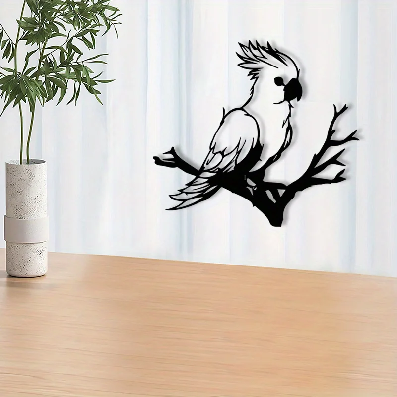 Modern Cockatoo Aluminum Wall Art 12x18in Waterproof Durable Decor For Home Porch Yard Patio Pet Area