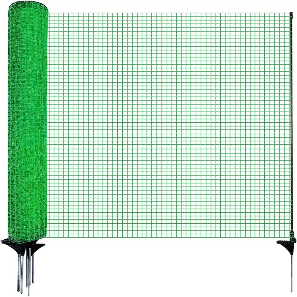 

Portable Plastic Mesh Windbreak Fence with Fiberglass Stakes for Outdoor Garden Animal Protection