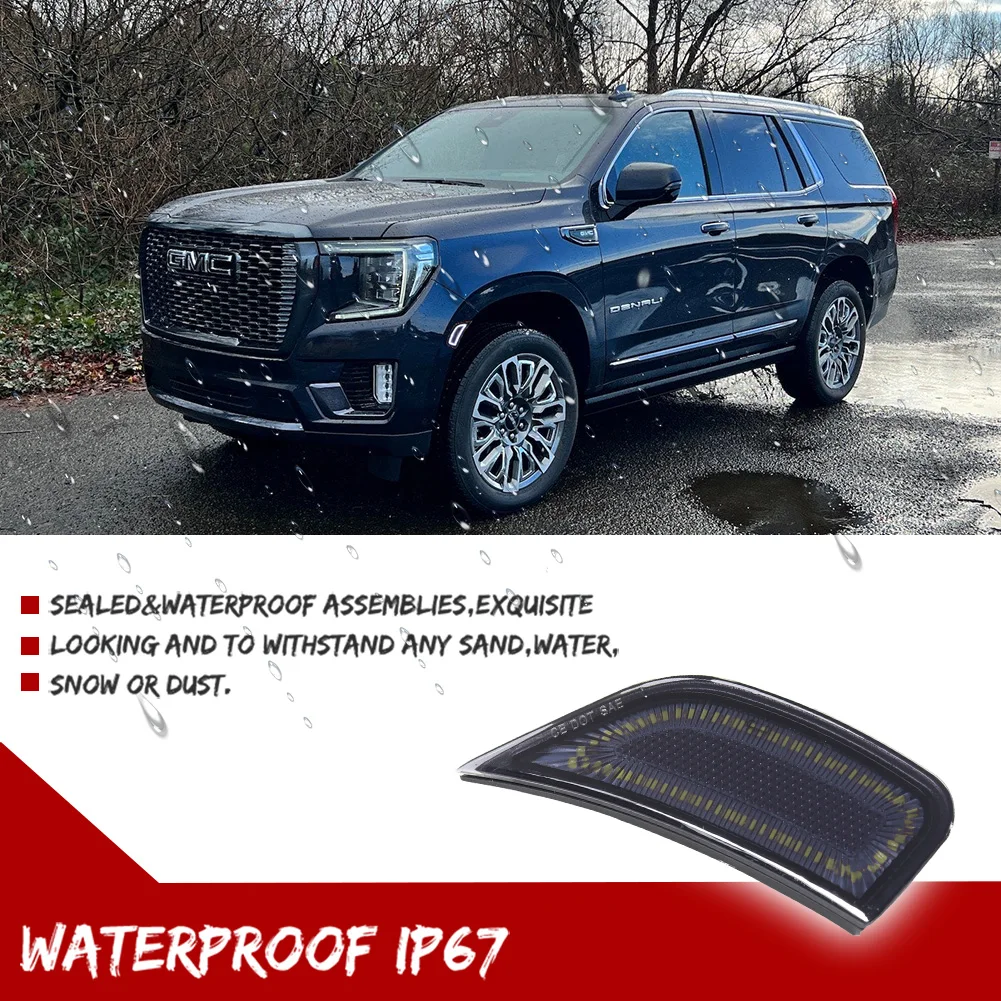 2 pces luzes de marcador laterais do arco da roda dianteira do carro para chevy suburban/tahoe, gmc yukon, para cadillac escalade esv luz de estacionamento, 21-2023