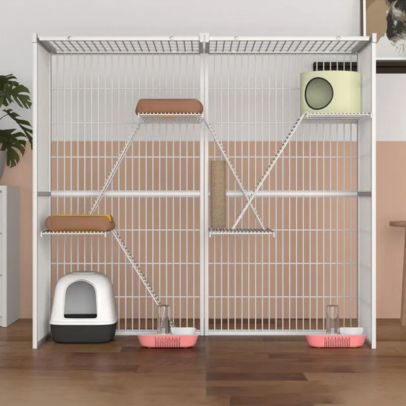 Indoor Cat Villa Spacious Multi Level Cage House Nest Shelter Cat Supplies Cat Cage for Home Use Cat Villa Pet Bed Large Space
