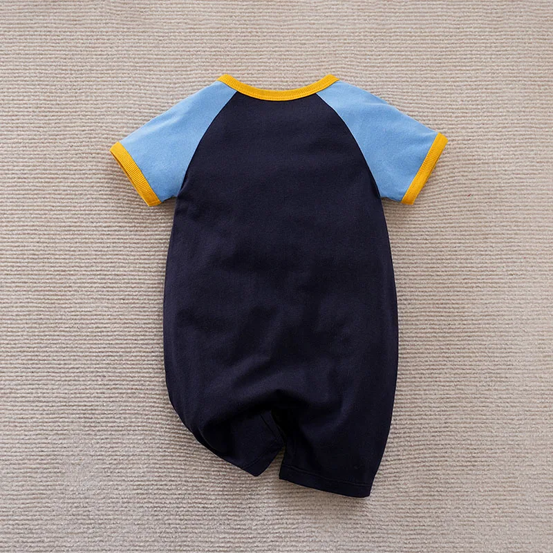 Newborn Baby Boy Short Sleeves clothing 0-18 Months one-piece blue cotton fashion for Astronaut rabbit Infant Casual Jumpsuit