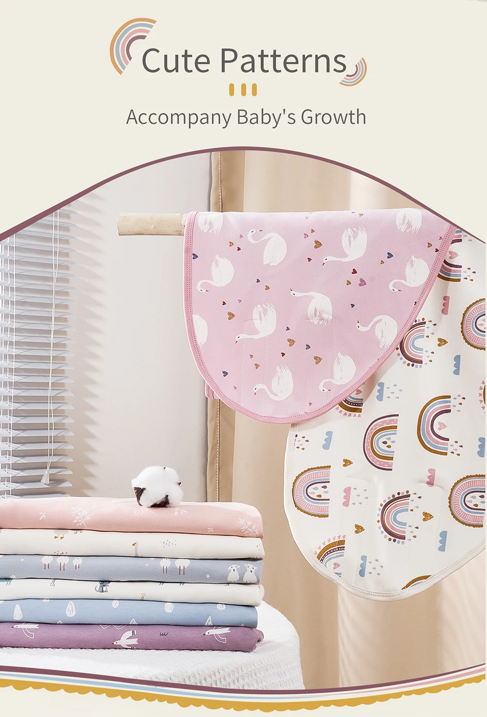 Bilayer Baby Wrap Decke Neugeborenen Baby Swaddle Krawatte Anti Startle Jump Decke Sommer Dünne Baumwolle Weiche Windel Ändern Decke – Detail 8