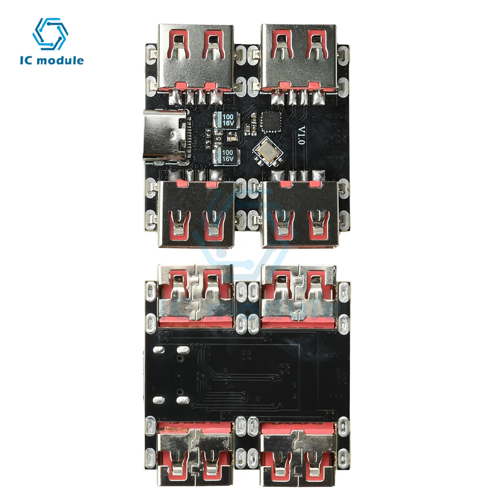 XL334P4 USB 2.0 4-Port Hub وحدة تحكم USB 2.0 إلى 4-قناة الفاصل USB-HUB Type-C موسع مجلس 40 برميل/الثانية