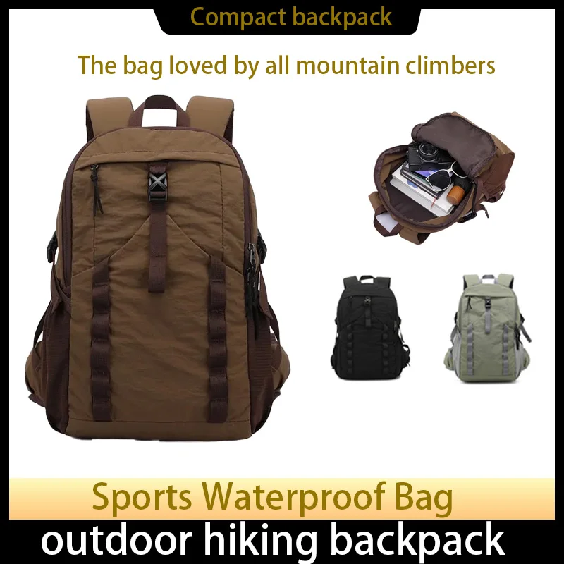 

Backpack - Outdoor durable and scratch-resistant hiking bag with large capacity and multi-functional features for travel.