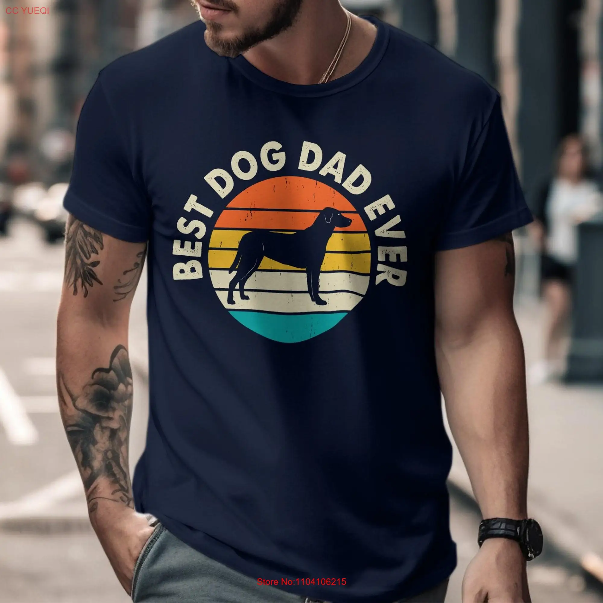 Best Dog Dad Ever T Shirt or SweaT Retro Design for Pet Owners Men's Clothing long or short sleeves