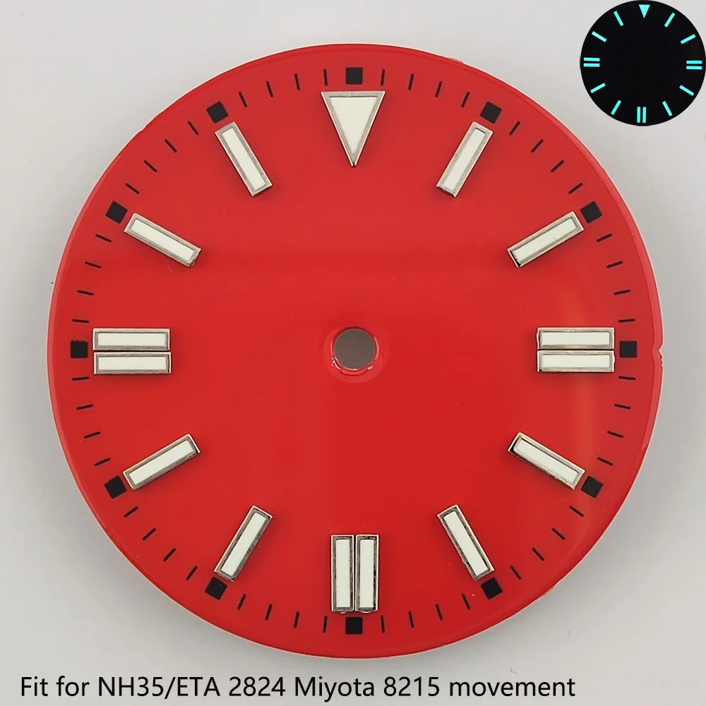 Dial suitable for NH35/ETA 2824 Miyota 8215 movement 28.5mm dial blue green luminous accessories