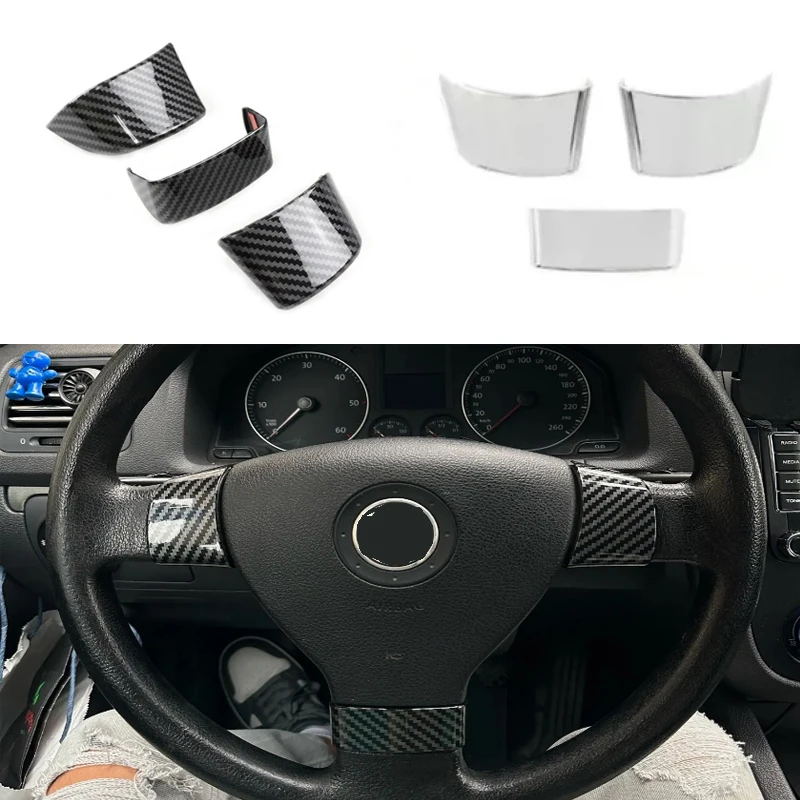 For VW Passat B6 Jetta Golf 5 MK5  Tiguan Touran 2007-2011 ABS automobile steering wheel decorative patch car accessories