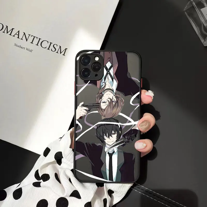 Anime bungou stray dogs Dazai Osamu Cellphone Bumper Matte PC Back Phone Case For iphone 11 12 13 14 15 16 Pro Max 16 Plus X XR