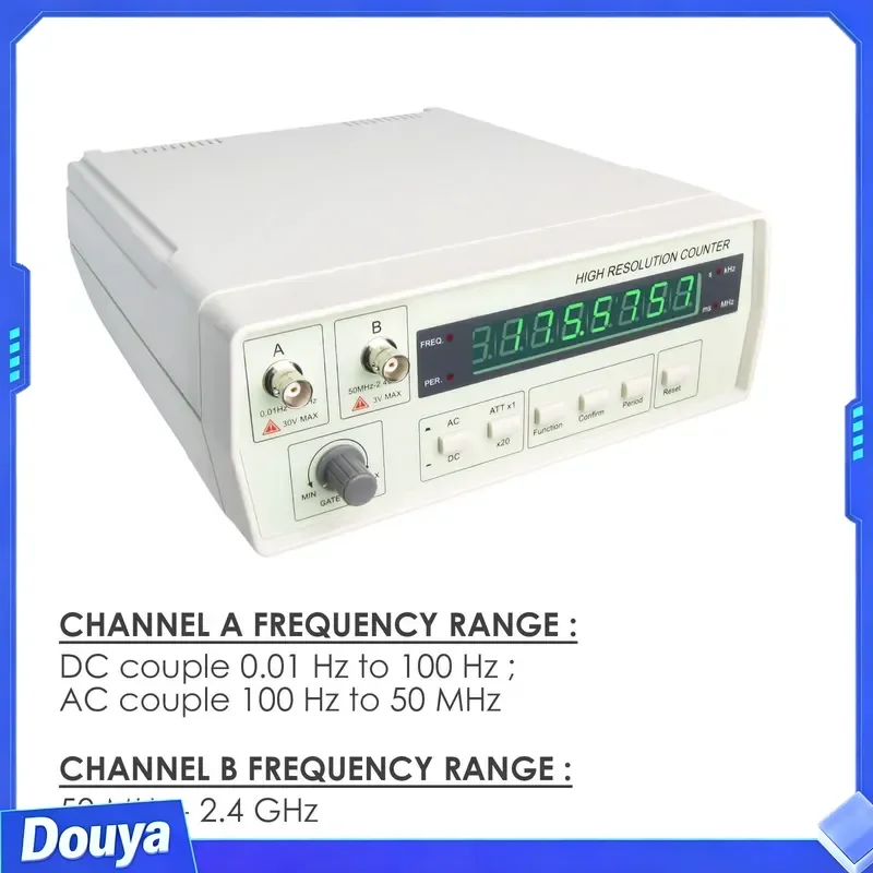2.4GHz Digital Frequency Counter Meter | High Precision 0.01Hz-2.4GHz Signal Generator Tester | 110V/220V Dual Voltage