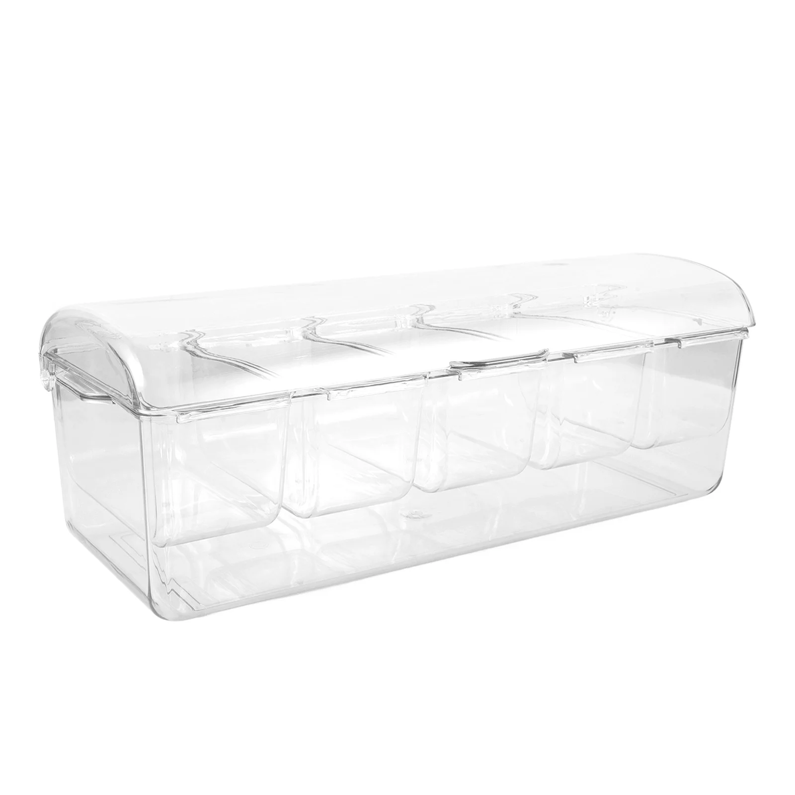 

Salad Storage Box Detachable Lids Kitchen Food Container Condiment Tray Server Chilled Snack Portable Seasoning Rack
