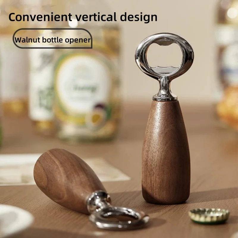 

Wood+Zinc Alloy Beer Bottle Opener Creative Wine Opener,Retro Restaurant Bar Bottle Opener,Drink Cap Lid Beer Bottle Opener
