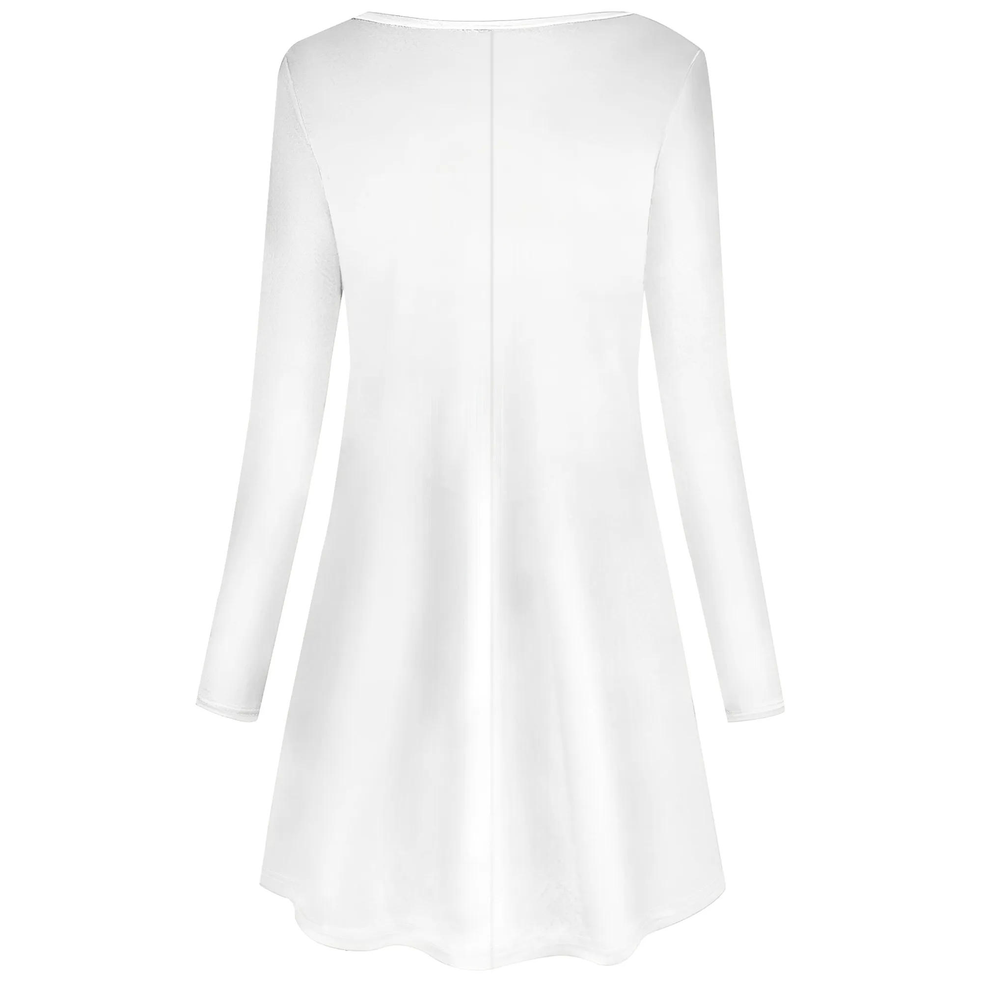 Abito da donna casual ampio a maniche lunghe, mini abiti altalena semplici in tinta unita con tasca