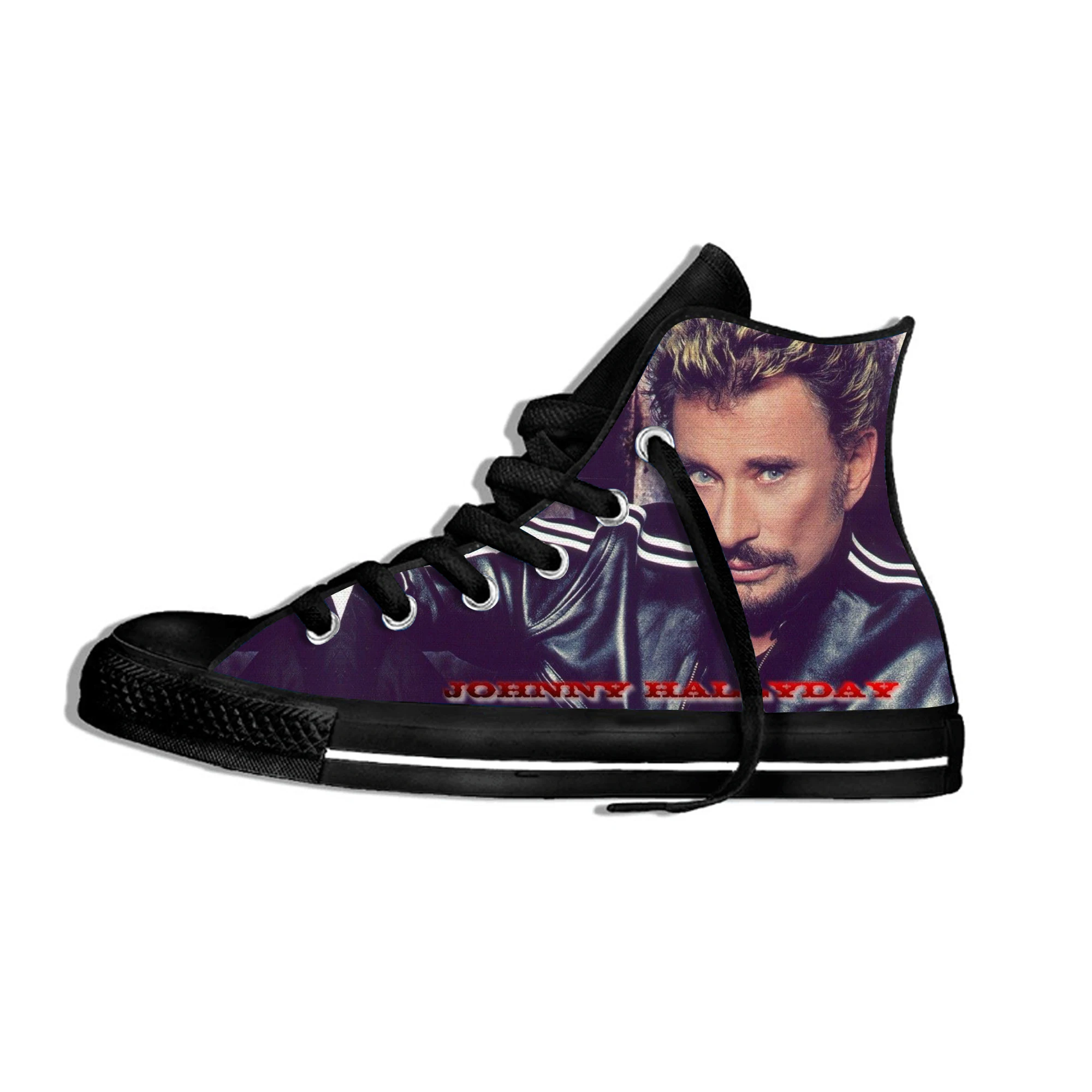 French Rock Star Johnny Hallyday Hot Fashion High-top Fashion Casual Shoes Breathable Lightweight 3D Printed Men Women Sneakers