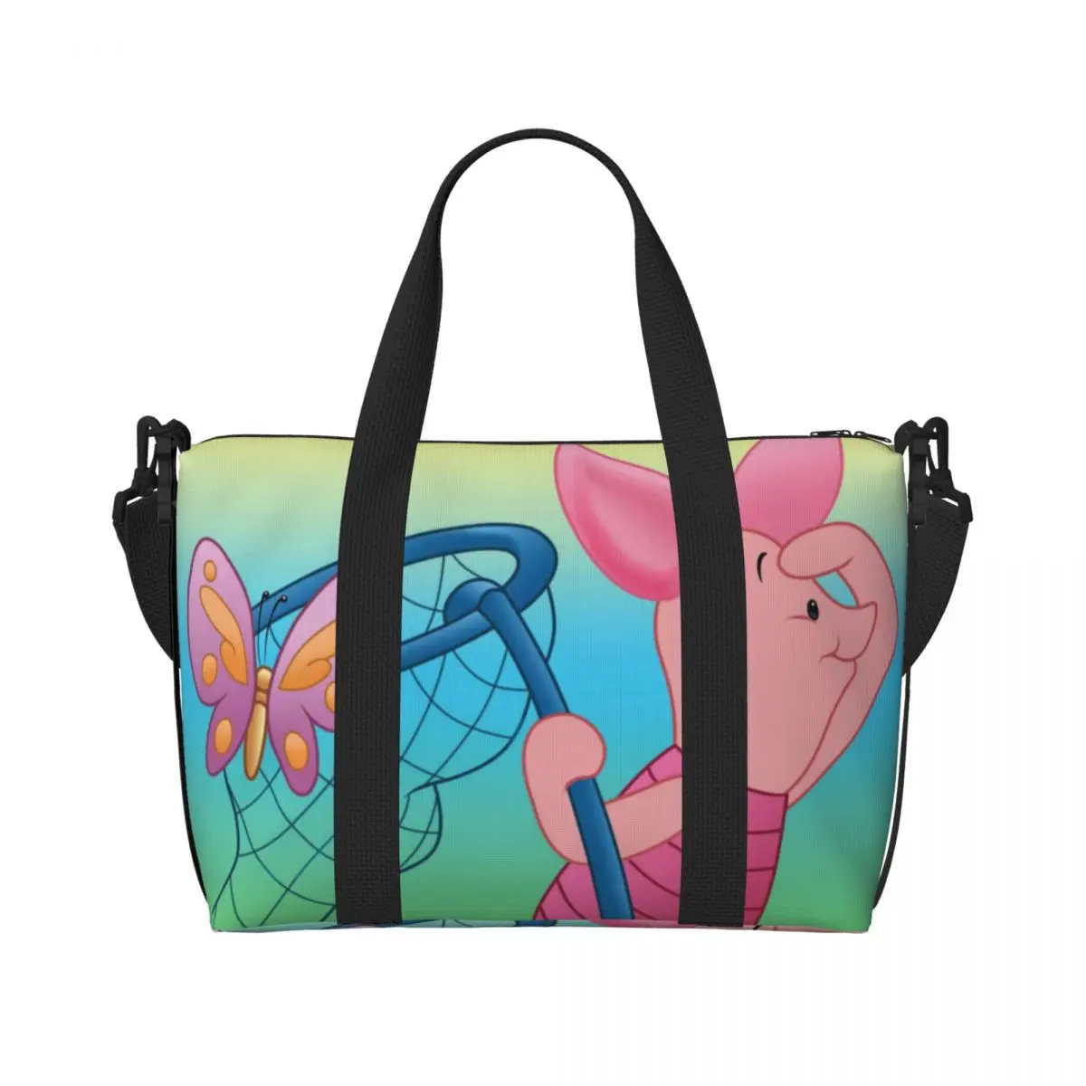 

Custom P-Piglets Anime Big Movie Beach Tote Bag for Women Extra Large Gym Carry On Travel Shopping Bags