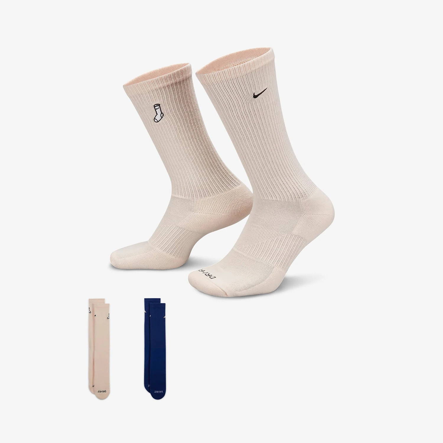 

Оригинальный продукт Nike, осенне-зимние дышащие спортивные носки унисекс до середины икры (2 шт.) FB5709-903