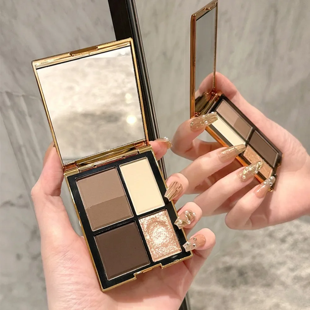 5가지 색상 휴대용 아이섀도우 트레이 초콜릿 어스 브라운 라이트 스파클 펄 매트 하이 글로스 가벼운 포켓 친화적인 메이크업