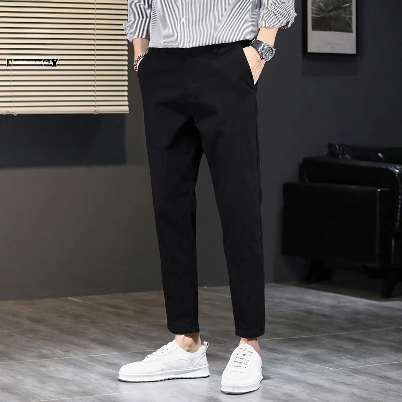 

Мужские повседневные брюки весна 2024: модные, простые, укороченные, свободного кроя, зауженные к низу, со средней посадкой, на резинке