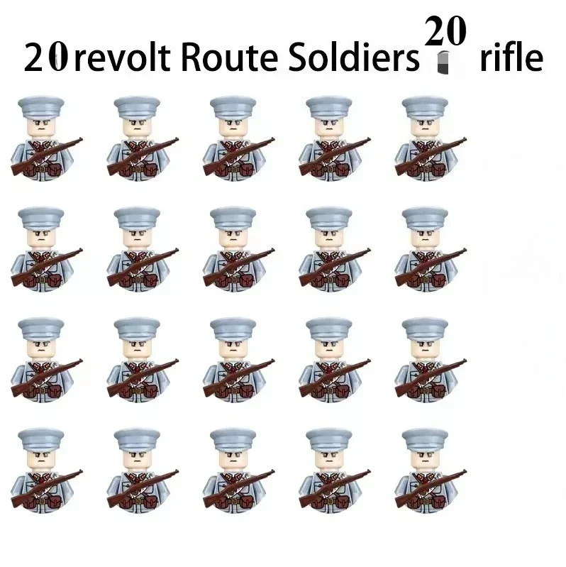 20-teiliges WWII Militär-Actionfiguren-Bausteinset Alliierte Streitkräfte Armeemänner Soldaten Multipack Kampfpaket Modellspielzeug Geschenk – Detail 19