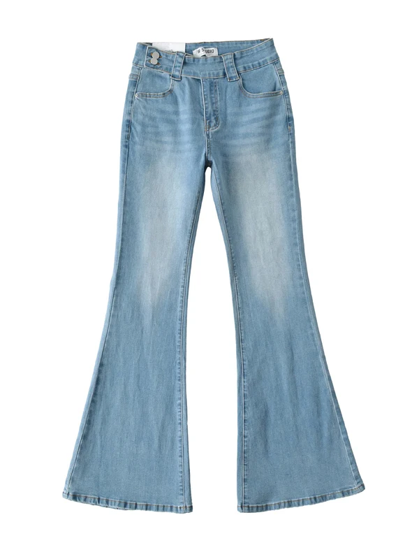 

Утягивающие эластичные джинсы-колокольчики в американском стиле ретро с высокой талией, женские облегающие универсальные расклешенные брюки, длинные брюки