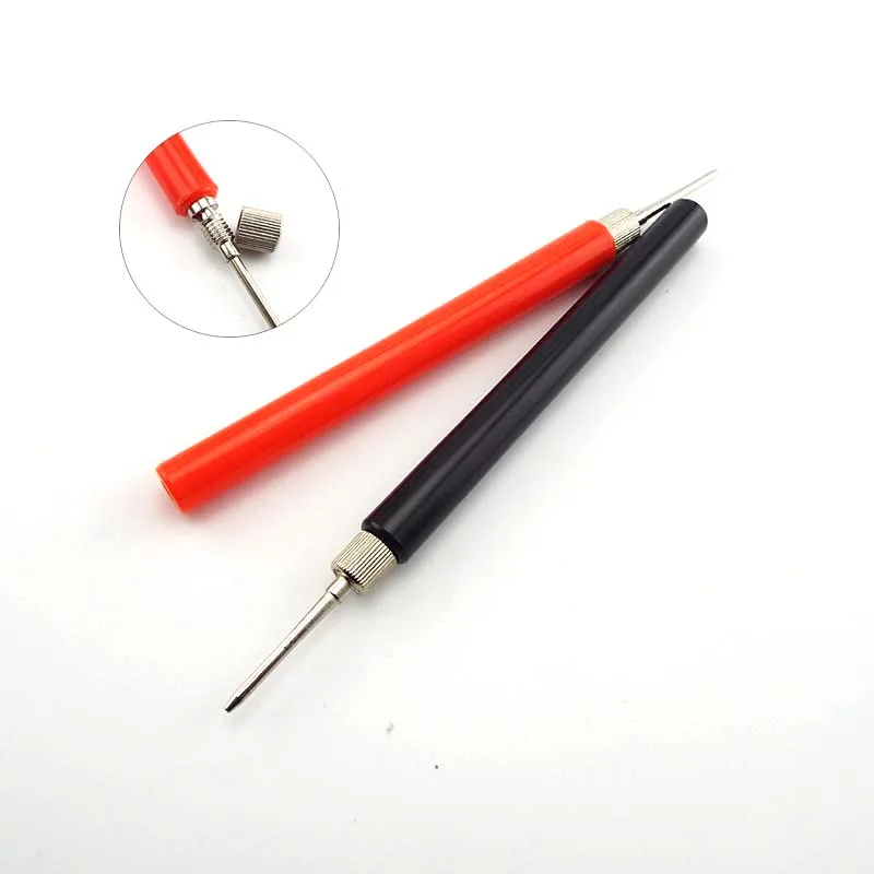 2pcs Insulated Test Meter Probe Spring Test Probe Hook Wire Connector For Multimeter Stainless Steel Needle Test Leads Pin