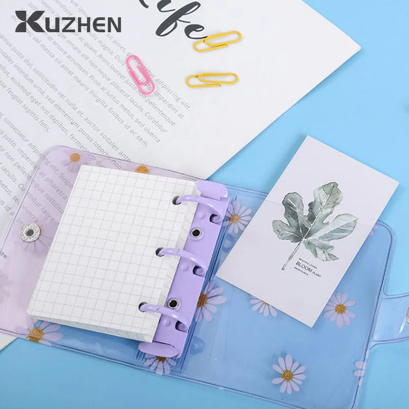 Mini 3 Hole Daisy Binder Note Planner Organizer Notebook Journal Diary Ring Binder Kawaii School Supplies