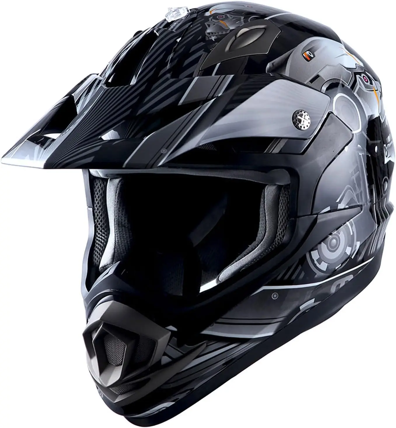 Adult Motocross Helmet Off Road MX BMX ATV Dirt Bike Mechanic HGXP14B Carbon Fiber Black HGXP14B