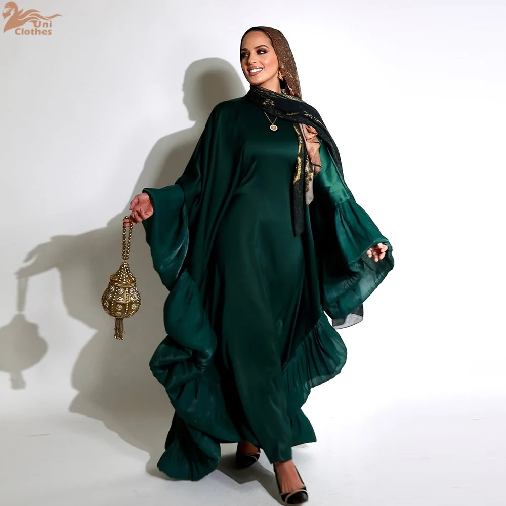 Ramadan mode Satin Abaya Damen dubaï luxe Islam musulman longues robes africaines pour femmes vêtements Kebaya caftan Robe Femme