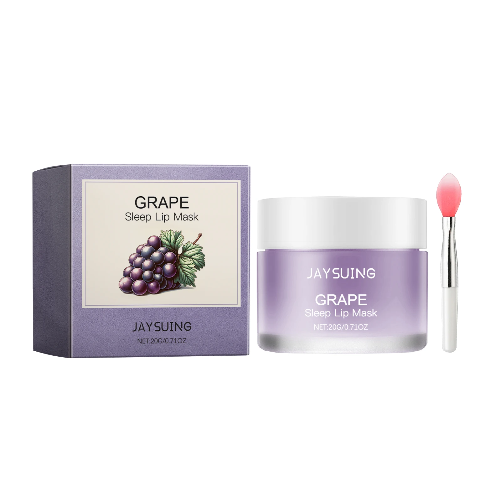 

Jaysuing Grape Sleep Lip Mask Нежный питательный цвет губ Яркий увлажняющий кожу губ Увлажняющая маска для губ 3 шт.