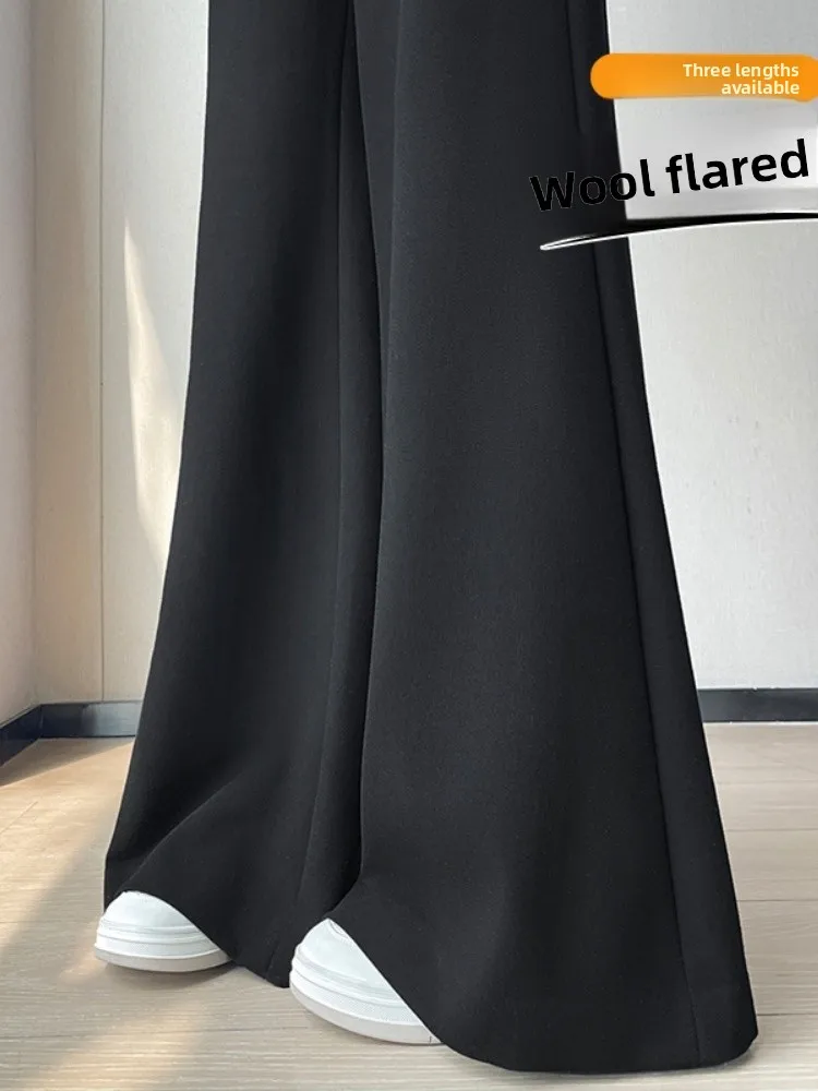 

Bla Fce Lined Wide Leg Pants Women's Spring Autumn 2026 Drapey Micro Flared Casual Floor Length Suit Trousers