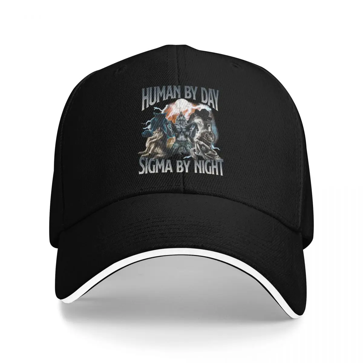 Baseball Caps Human By Day Sigma By Night Funny Wolf Graphic Graphic Men Women Casual Summer Hats