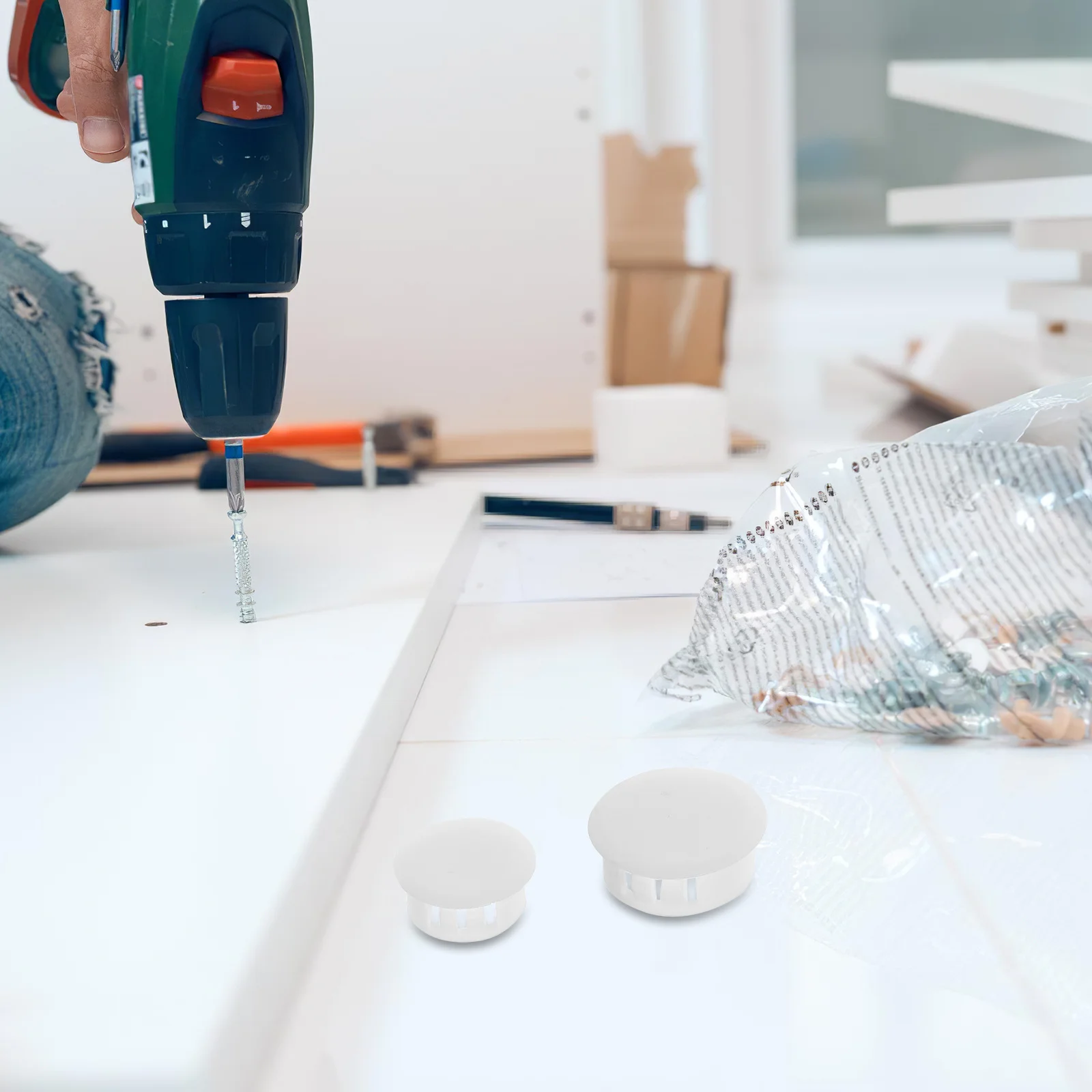 

350Pcs Plastic Hole Plugs Round Tube Plugs Easy Installation Furniture Screw Hole Covers Decorative Caps Home Office Use