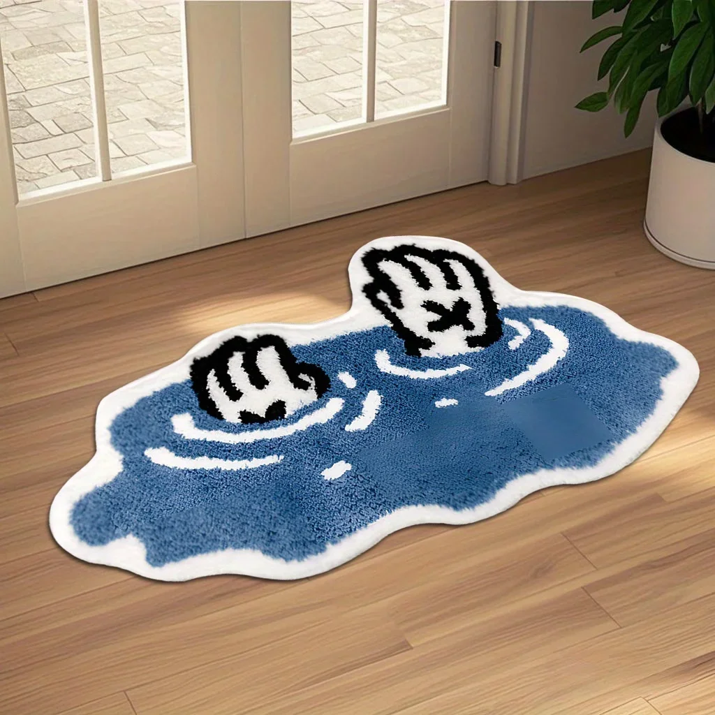 Two Hands Emerging From Water Floor Mat Flannel Rug Soft Non Slip Washable Door Mat For Bathroom Bedroom Kitchen Home Decor