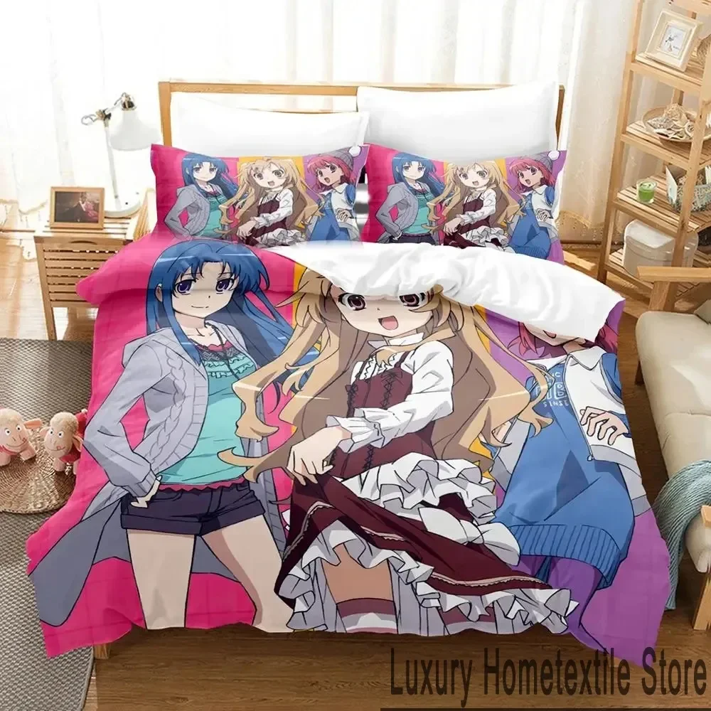 Anime TIGER×DRAGON Toradora Bedding Set Duvet Cover Bed Set Quilt Cover Pillowcase Comforter king Queen Size Boys Adult Bedding