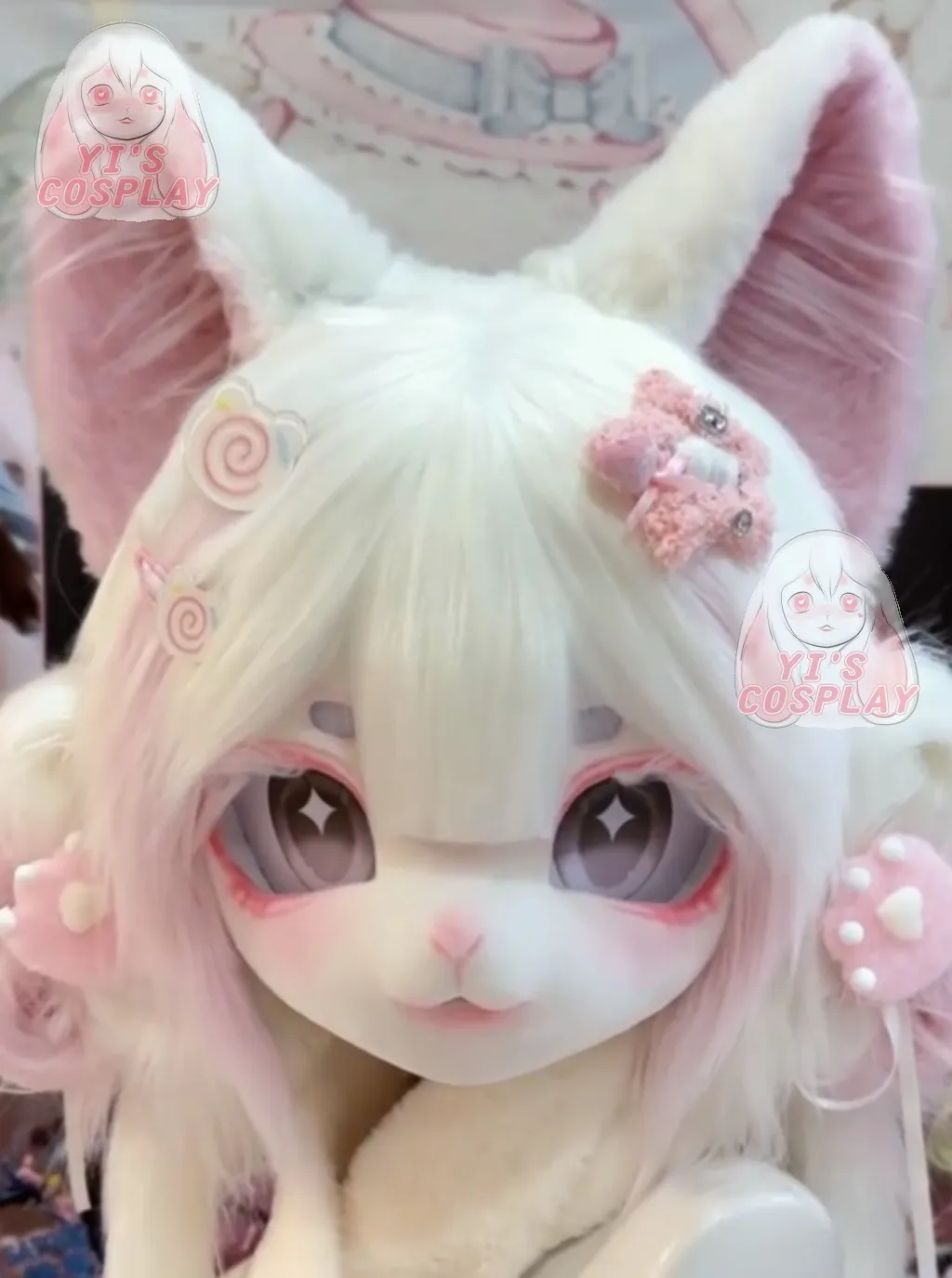 Yis cosplay Custom Furry head Kigurumi Head Cosplay Kemono Fursuit Handmade Headsets Beast Customized Fursuit Kemono Head