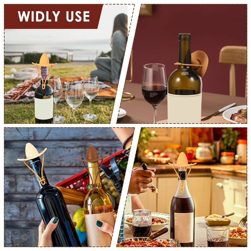 YWDZ-3 шт. силиконовая пробка для вина, герметичная пробка для бутылки вина, забавная ковбойская шляпа, пробка для вина, крышка для бутылки вина, уплотнение
