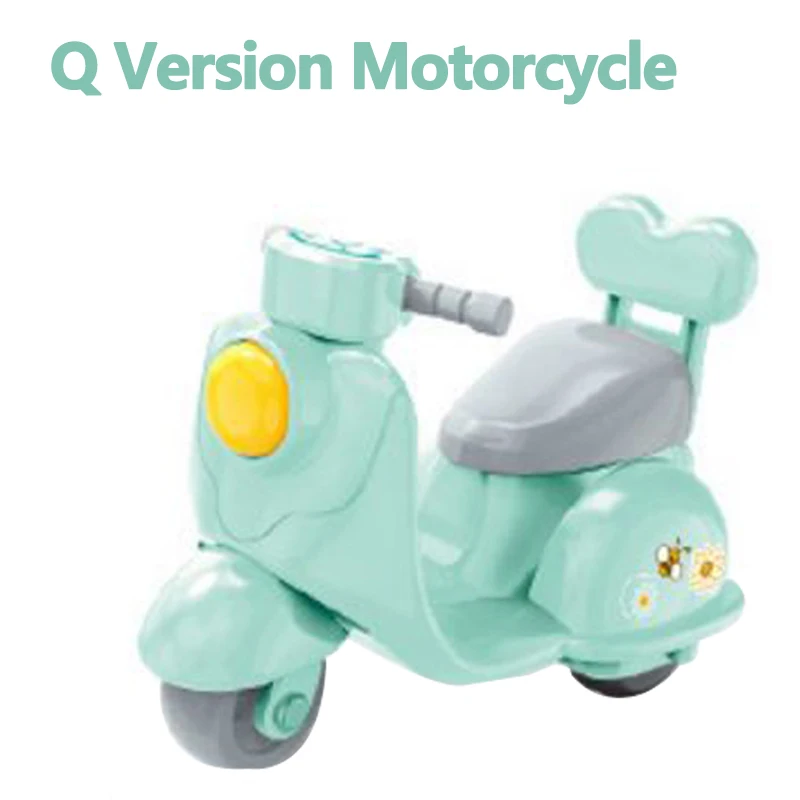 Cartoon Q Mini Pull Back Car 6 Colors 1/12  Mini Motorcycle Dollhouse Model Play house For Children’s Toys Girl Birthday Gifr