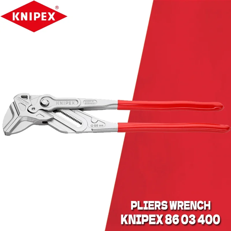 

KNIPEX 86 03 400 Pliers Wrench Chrome-Plated for Large Components, 400 mm Adjustable Wrench Hand Tools