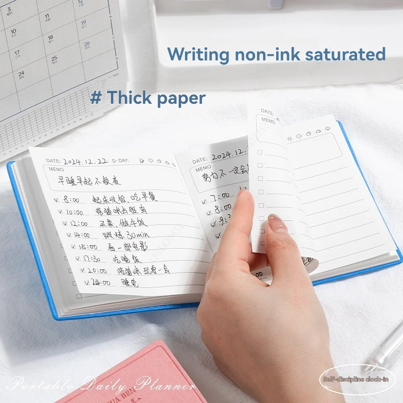 دفتر صغير صغير محمول المفكرة جيب اليومية الأسبوعية الجدول الدفتري دفتر التقويم مجلة جدول اللوازم المكتبية المدرسية