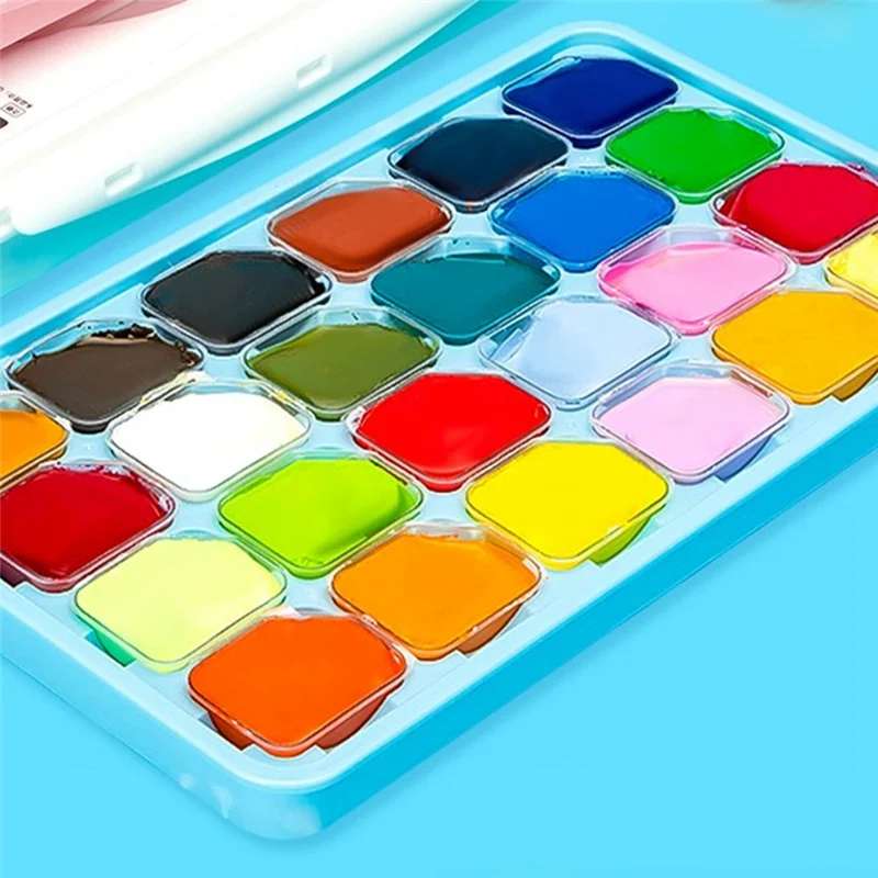M11K-Set Art Beginner Concentrated Gouache Paint 30ML 24Color Jelly Replaceable Pack Gouache Paint Refill