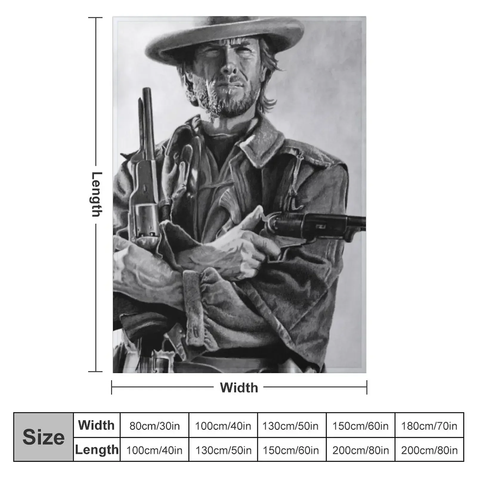 New Clint Eastwood Josey Walesdrawing Throw Blanket christmas decoration Blankets Sofas Of Decoration Blankets