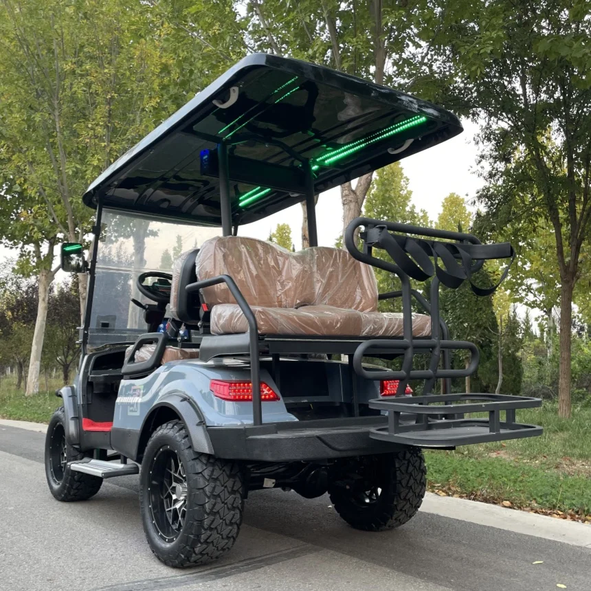 Golf Cart 72V Lithium Battery Powerful,Long Range Electric Golf Cart With 12-Inch Off-Road Tires Front Bumper And Front Basket