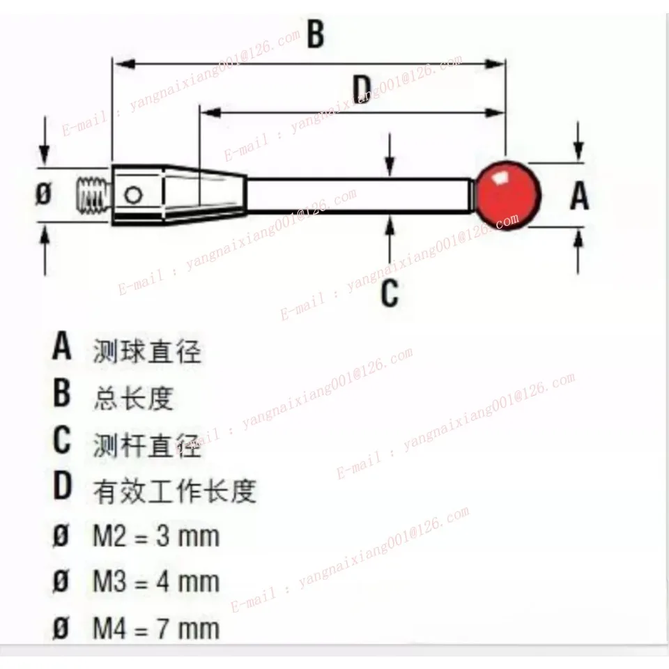 M4 Machine Tools Probe OMP60 Ceramic Probe 6.0*100mm Lengthen Touch Probe Stylus A-5000-3712 for Renishaw CMM Parts